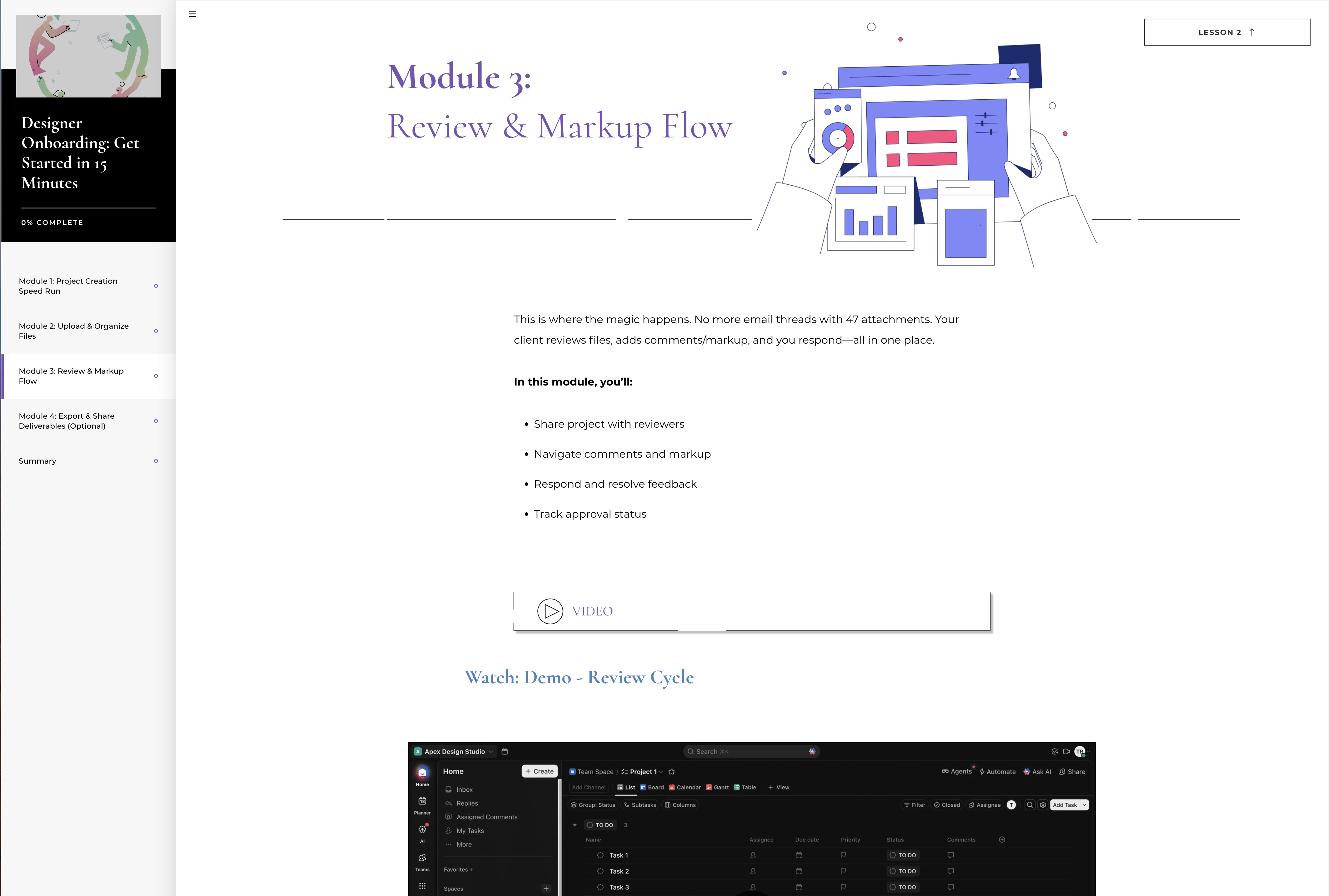 Designer Onboarding Path interface